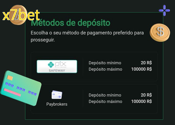 O cassino x7betbet oferece uma grande variedade de métodos de pagamento
